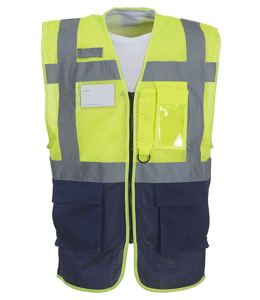 Yoko Hi-Vis Top Cool rhwyll Agored Gweithredol Waistcoat