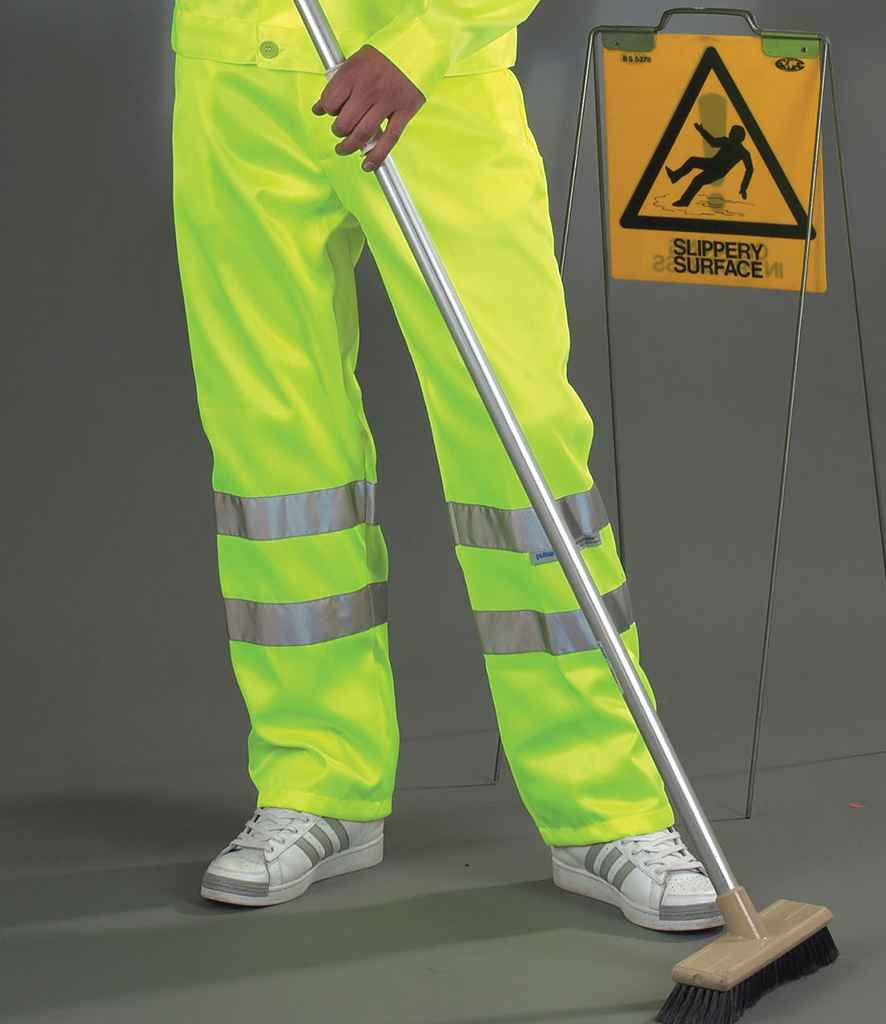 Trowsus Gwaith Poly/Cotwm Hi-Vis Yoko