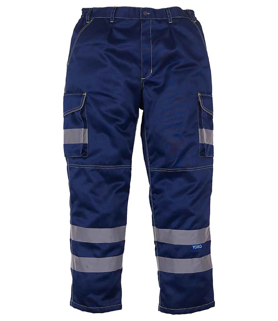 Trowsus Cargo Hi-Vis Yoko gyda Phocedi Pad Pen-glin