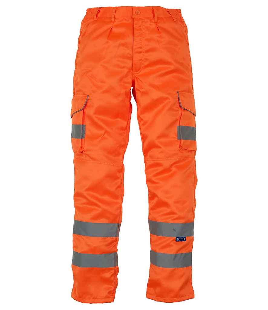 Trowsus Cargo Hi-Vis Yoko gyda Phocedi Pad Pen-glin