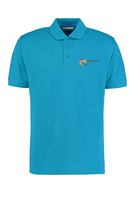 Unisex Aqua Blue Polo Côr Ieuenctid Môn