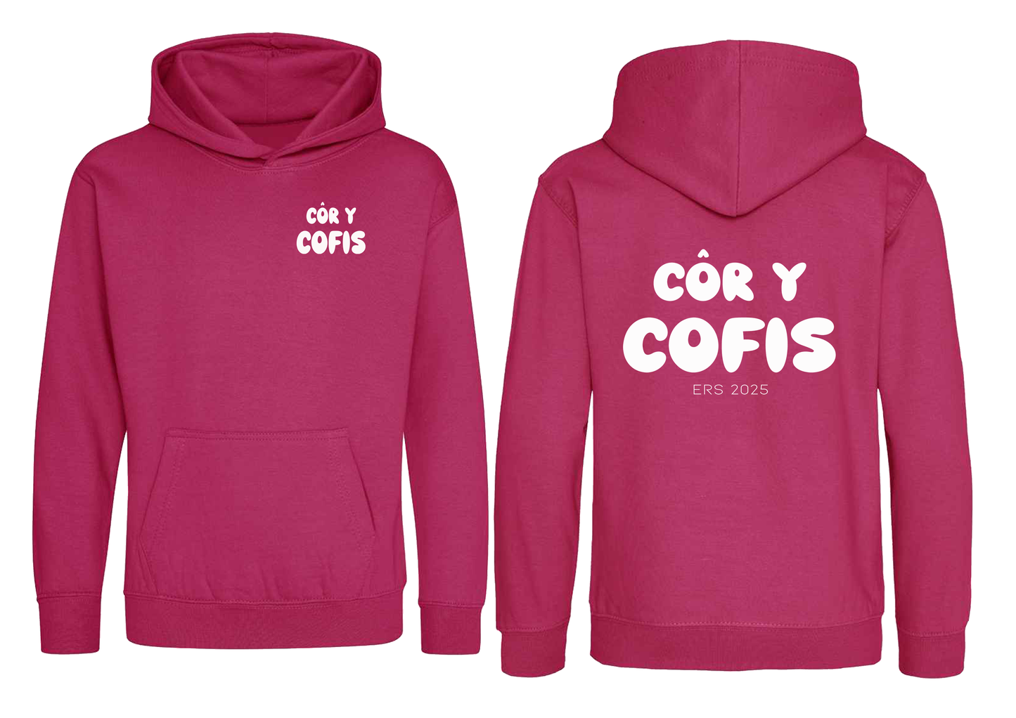 Côr y Cofis Hoodie Adult Hot Pink