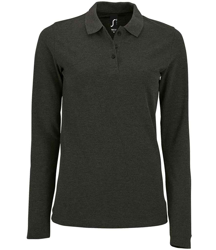 SOL'S Ladies Perfect Long Sleeve Piqué Polo Shirt