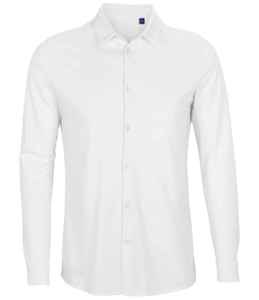 NEOBLU Basile Organic Cotton Long Sleeve Piqué Shirt