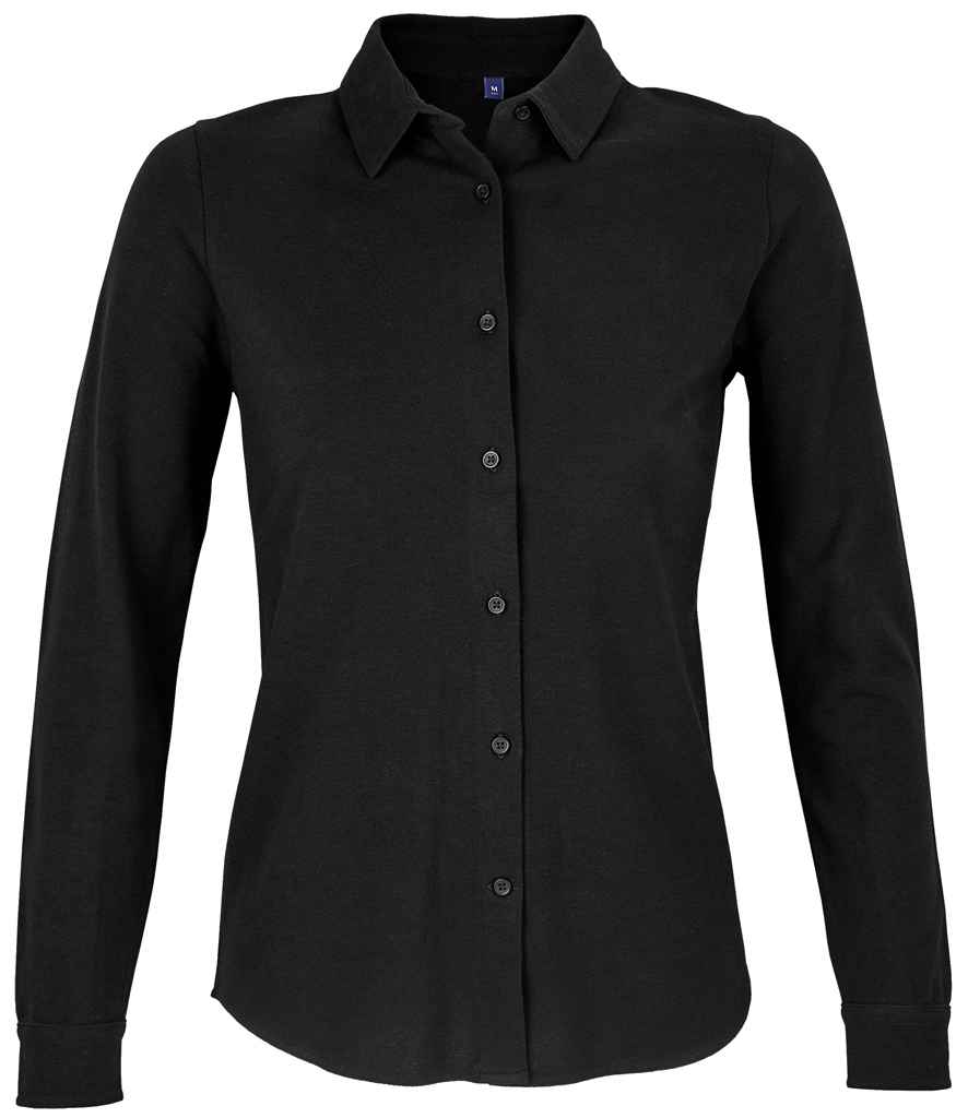 NEOBLU Ladies Basile Organic Cotton Long Sleeve Piqué Shirt