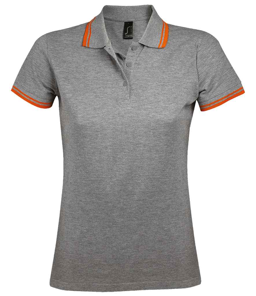 SOL'S Ladies Pasadena Tipped Cotton Piqué Polo Shirt