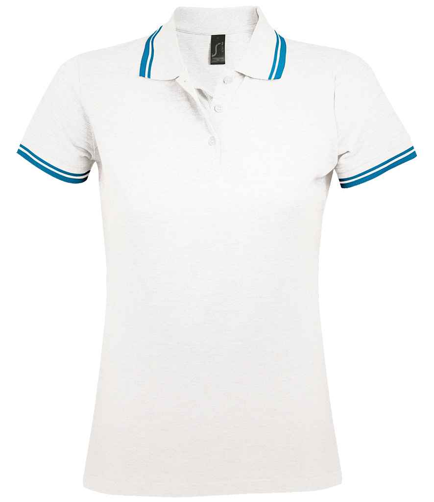 SOL'S Ladies Pasadena Tipped Cotton Piqué Polo Shirt