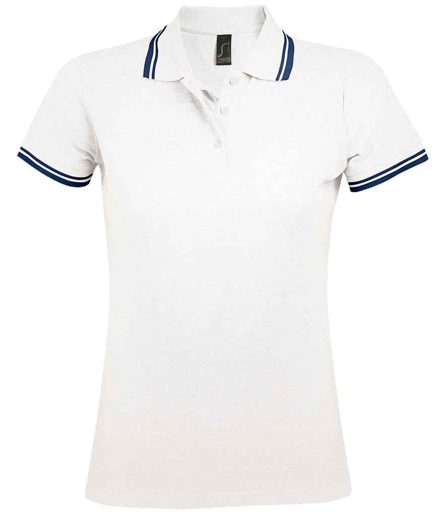 SOL'S Ladies Pasadena Tipped Cotton Piqué Polo Shirt