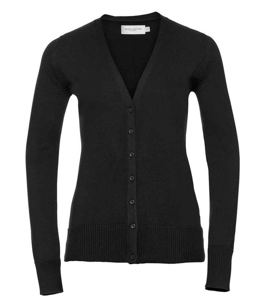 Russell Collection Ladies Cotton Acrylic V Neck Cardigan