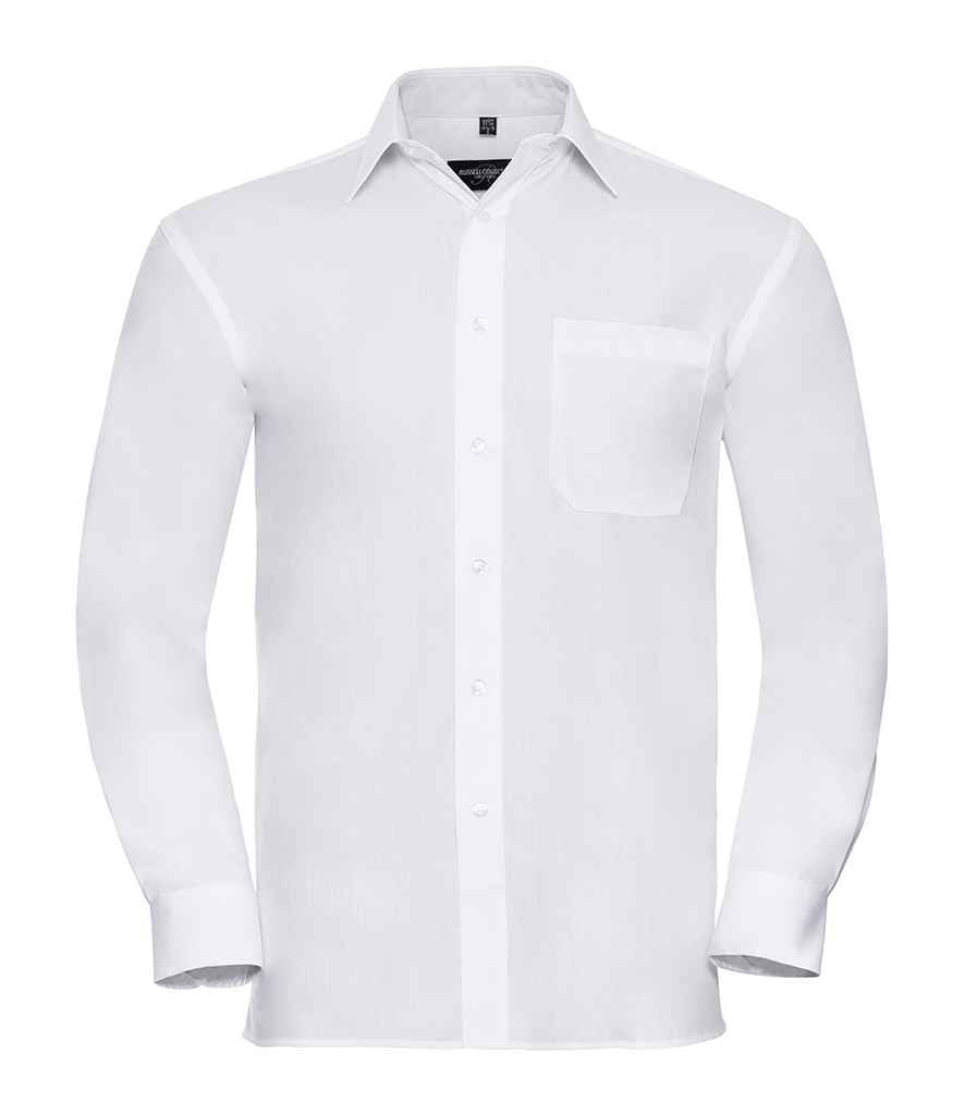 Russell Collection Long Sleeve Easy Care Cotton Poplin Shirt