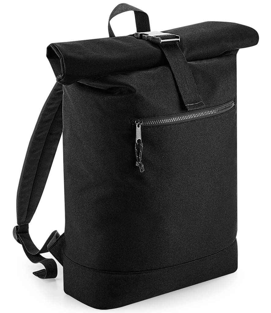 BagBase Roll-Top Backpack wedi'i Ailgylchu