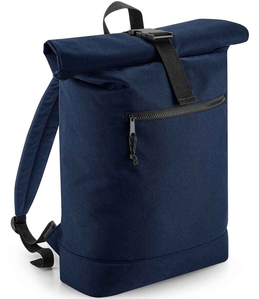 BagBase Roll-Top Backpack wedi'i Ailgylchu