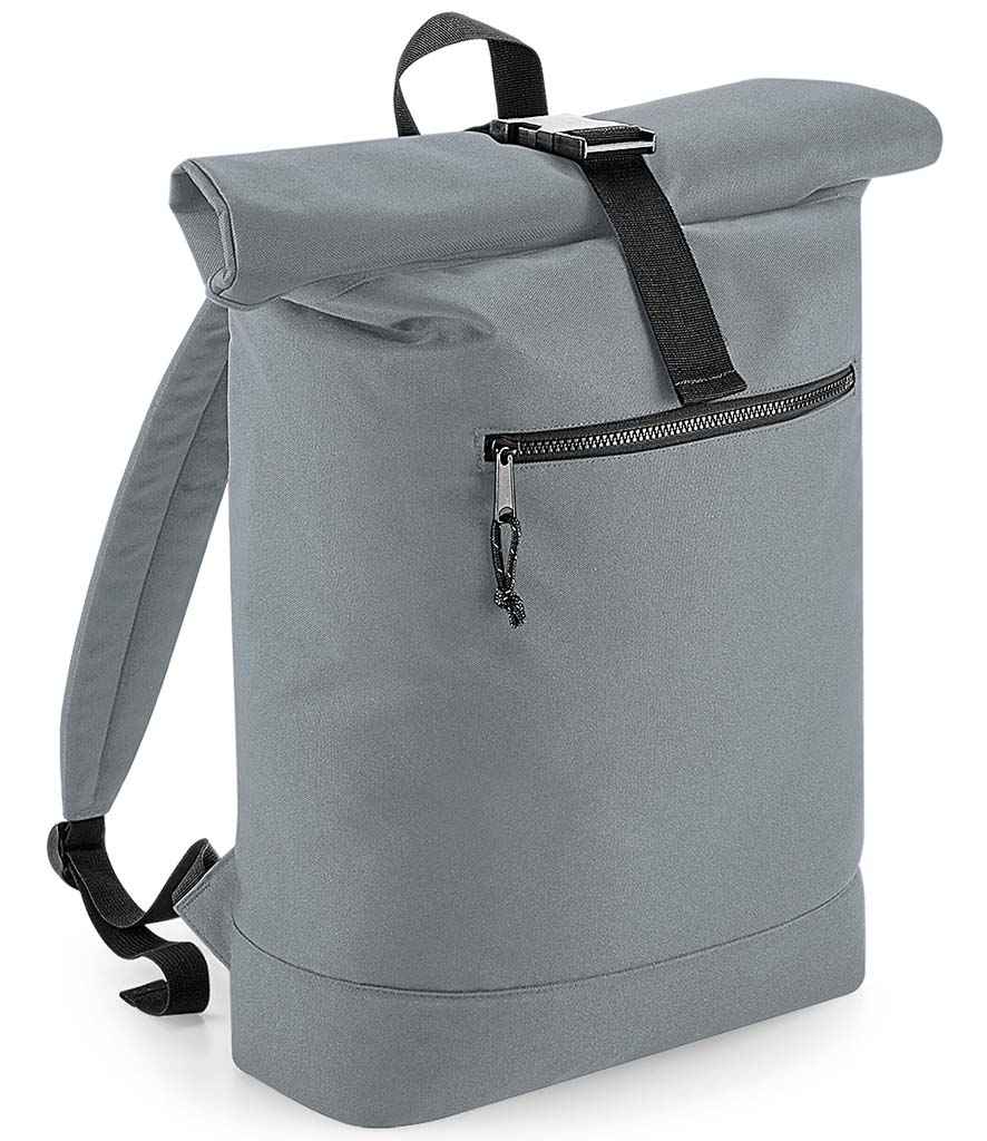 BagBase Roll-Top Backpack wedi'i Ailgylchu