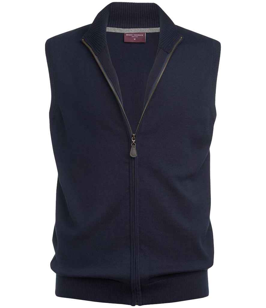 Brook Taverner Lincoln wedi gwau Zip Gilet