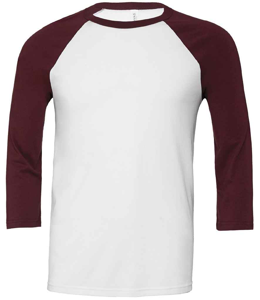 Canvas Unisex 3/4 Sleeve Baseball T-Shirt