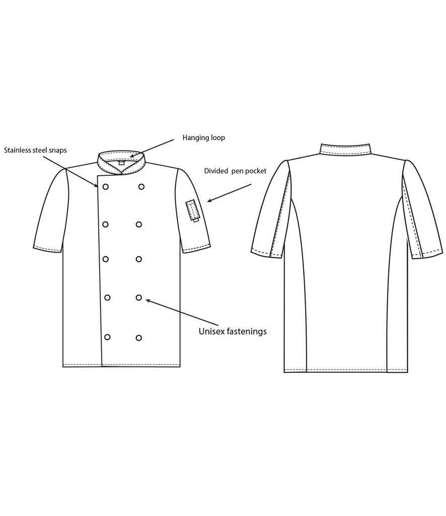 Dennys Short Sleeve Press Stud Chef's Jacket