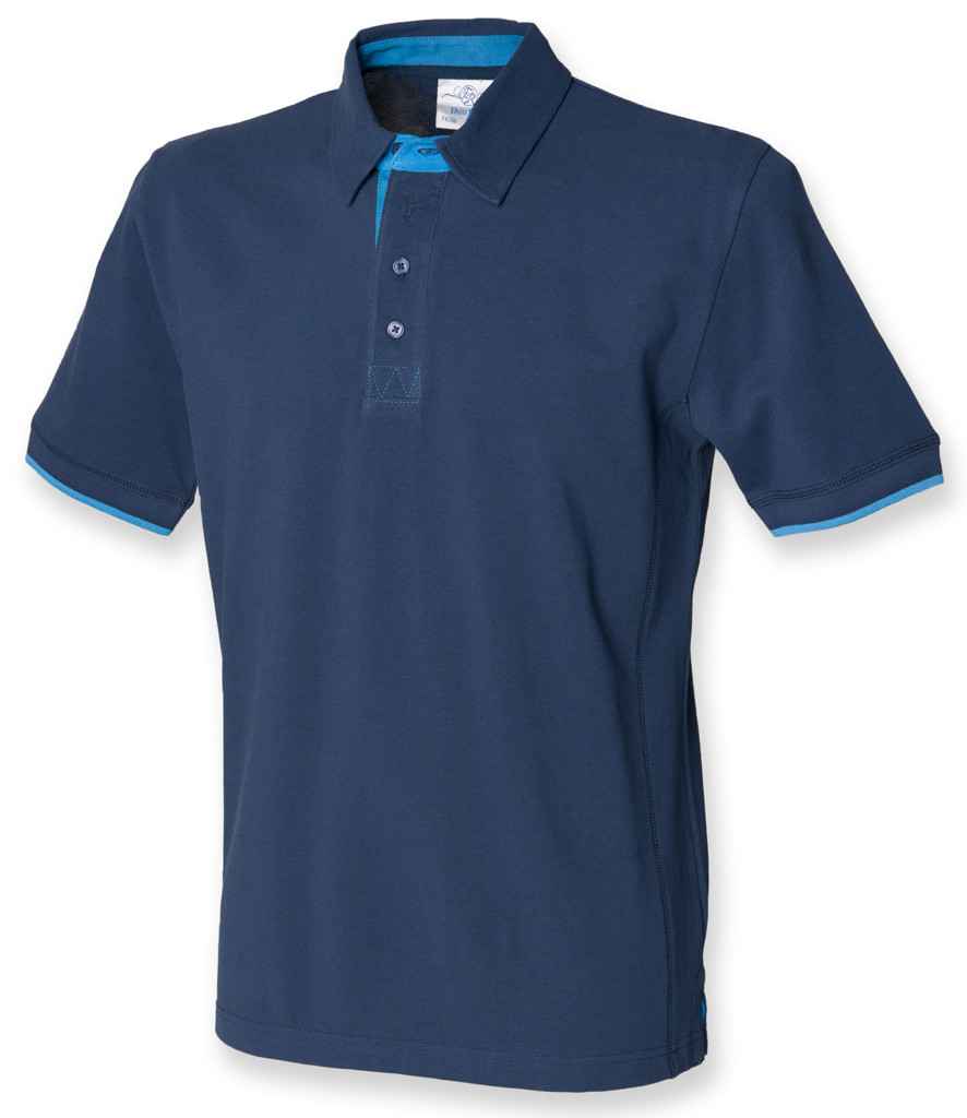 Front Row Contrast Cotton Piqué Polo Shirt