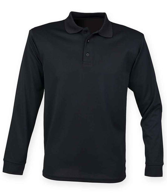 Crys Polo Llewys Hir Henbury Unisex Coolplus® Piqué