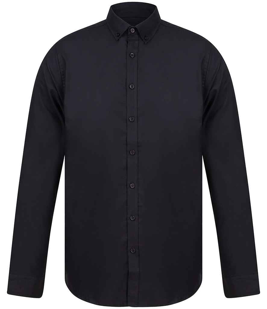 Henbury Modern Long Sleeve Slim Fit Oxford Shirt