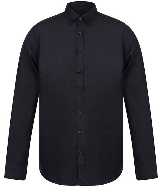 Henbury Modern Long Sleeve Slim Fit Oxford Shirt