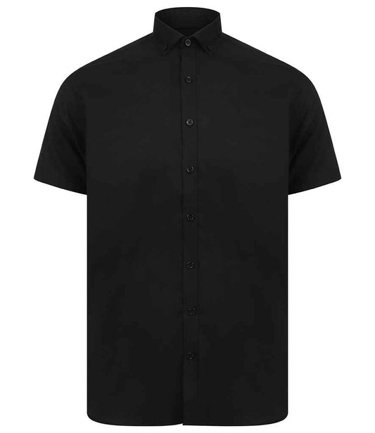 Henbury Modern Short Sleeve Slim Fit Oxford Shirt