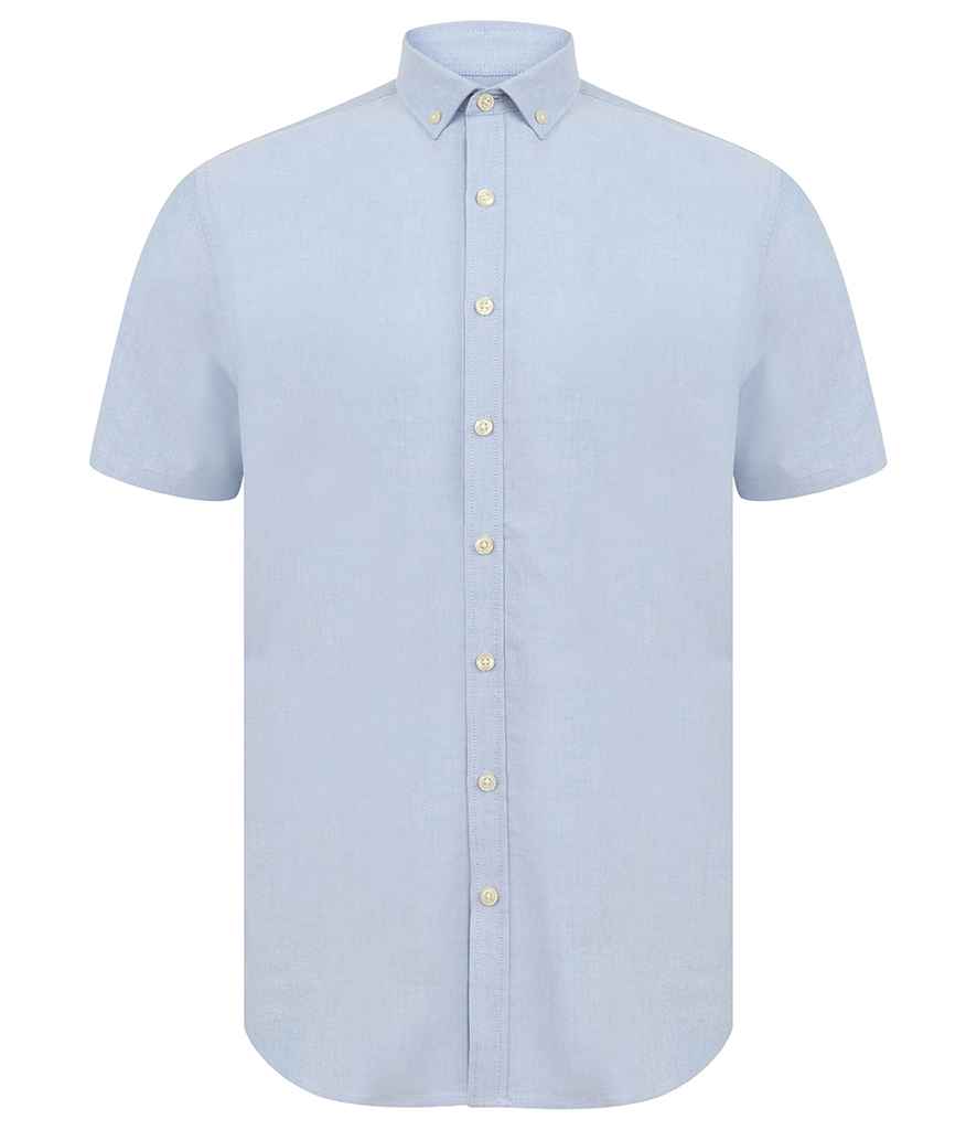 Henbury Modern Short Sleeve Slim Fit Oxford Shirt