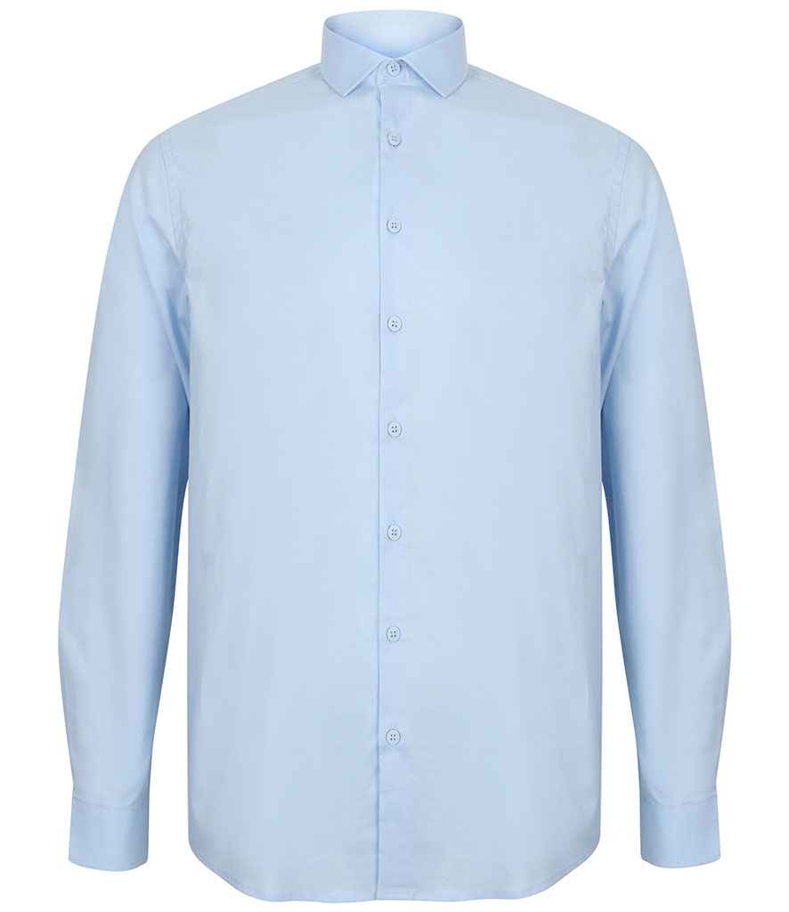 Henbury Long Sleeve Stretch Poplin Shirt