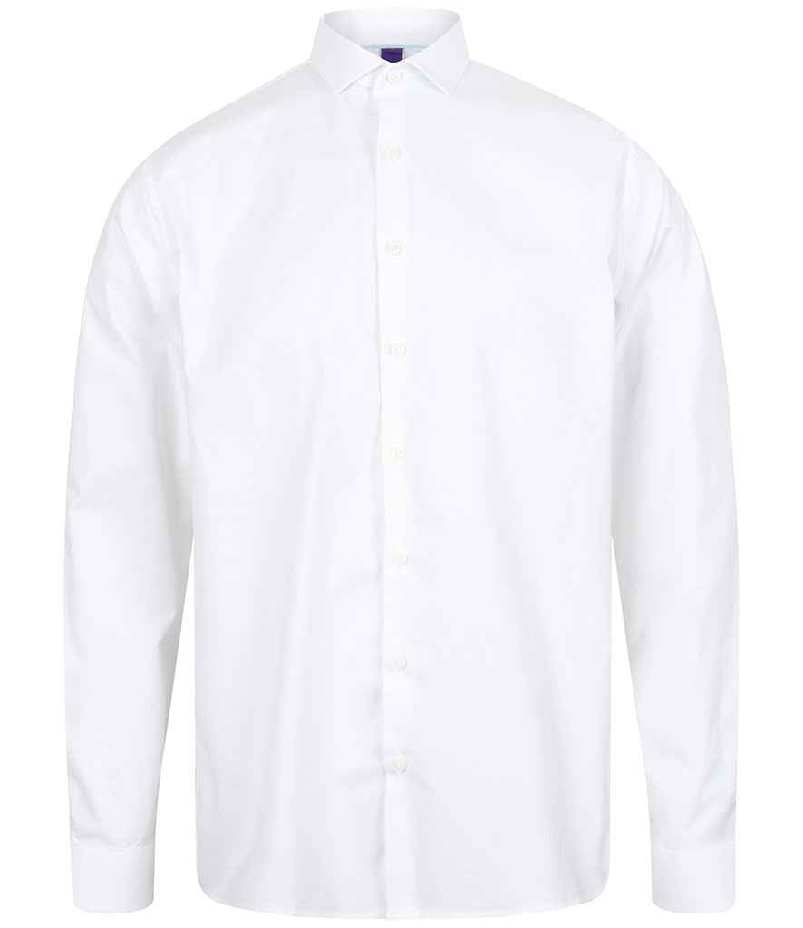 Henbury Long Sleeve Stretch Poplin Shirt