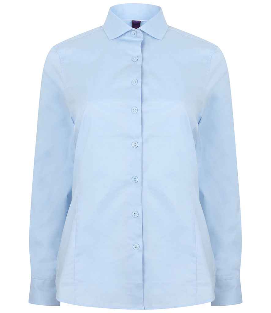 Henbury Ladies Long Sleeve Stretch Poplin Shirt