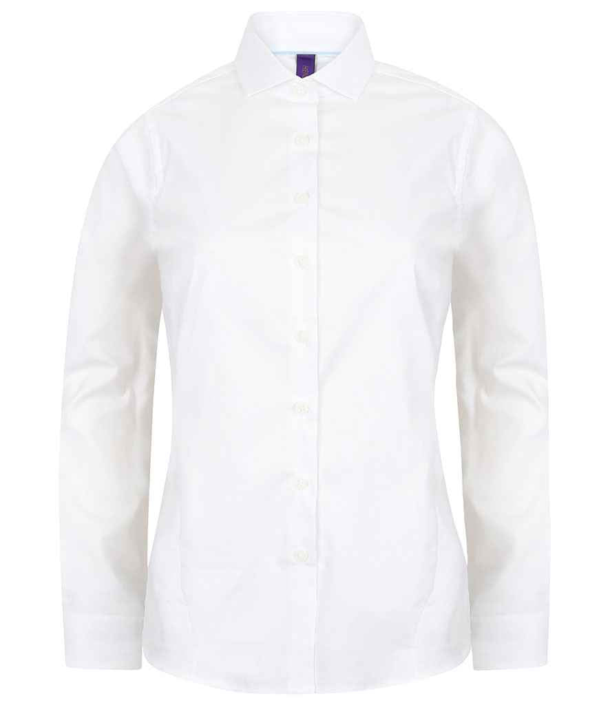 Henbury Ladies Long Sleeve Stretch Poplin Shirt