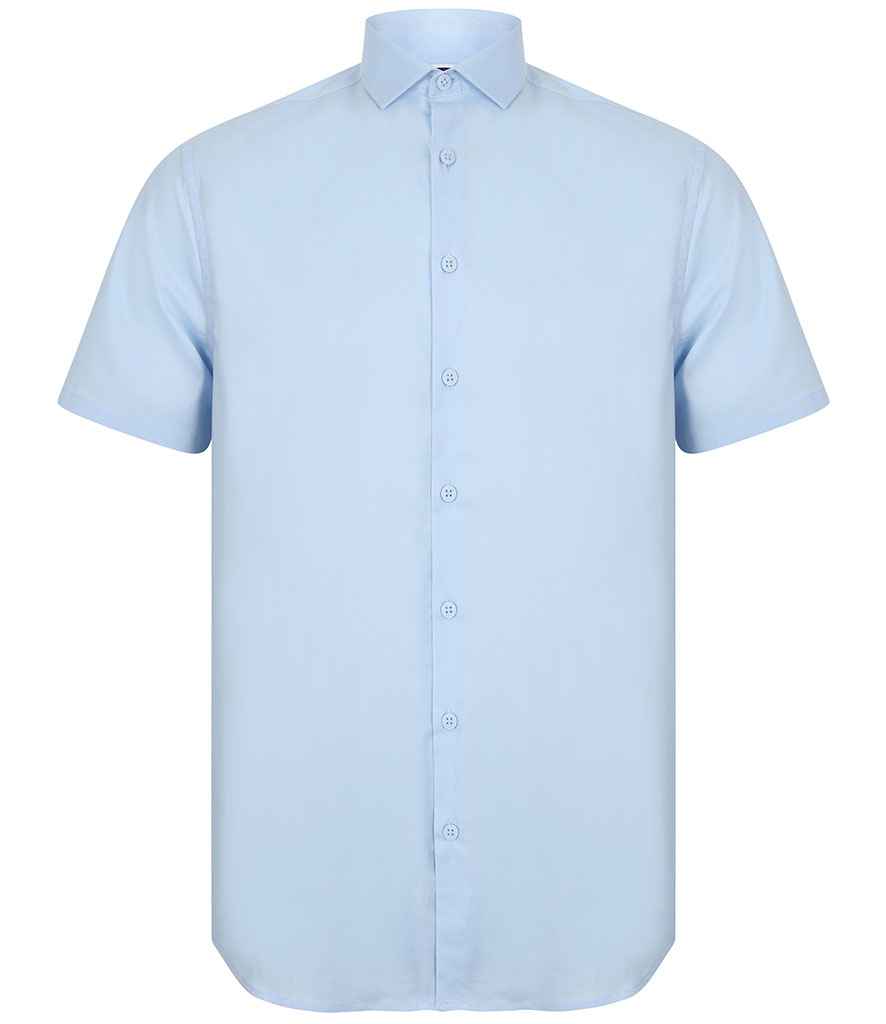 Henbury Short Sleeve Stretch Poplin Shirt