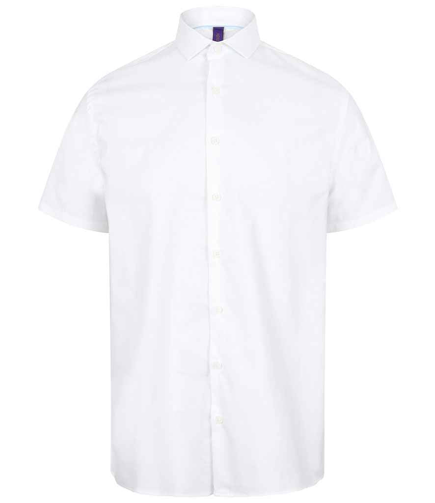 Henbury Short Sleeve Stretch Poplin Shirt