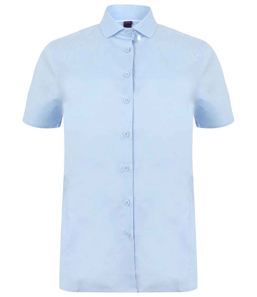 Henbury Ladies Short Sleeve Stretch Poplin Shirt