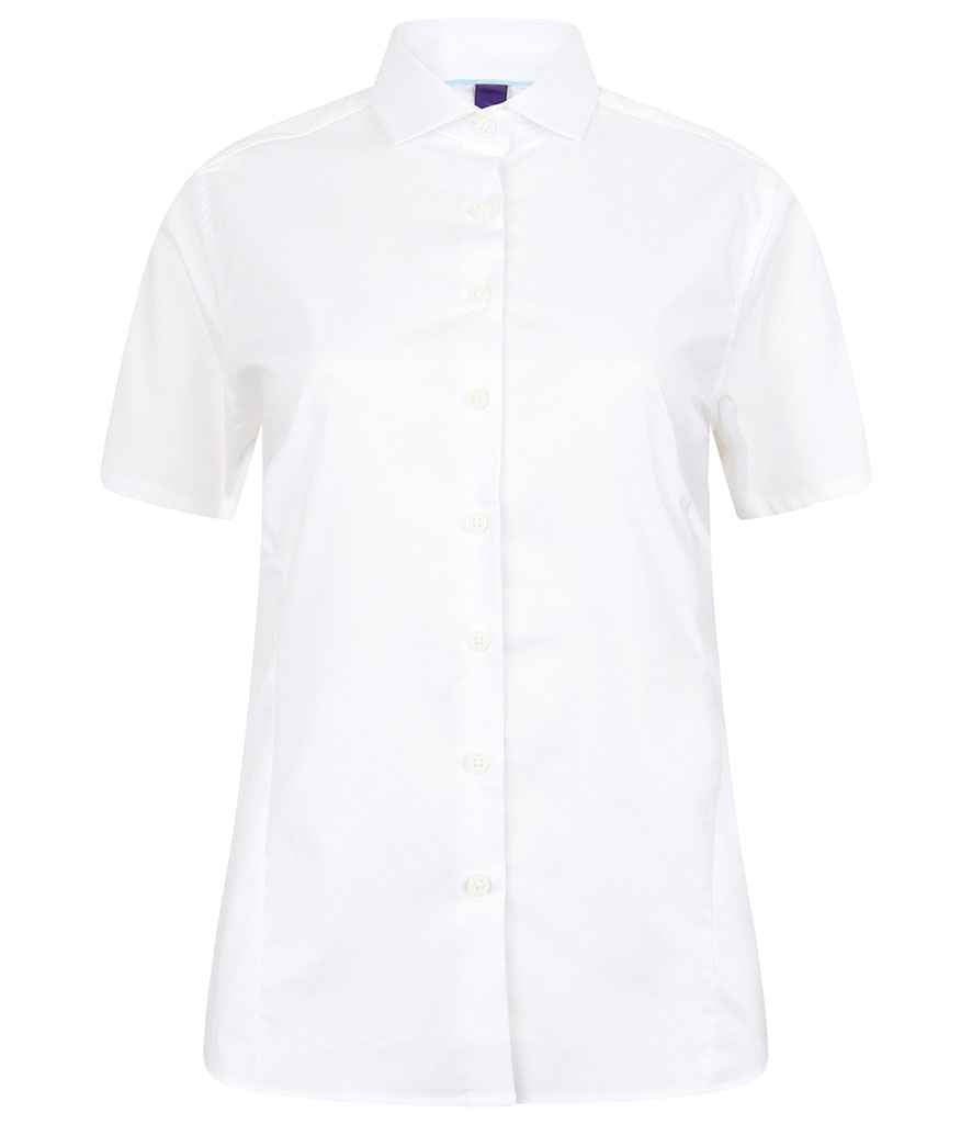 Henbury Ladies Short Sleeve Stretch Poplin Shirt