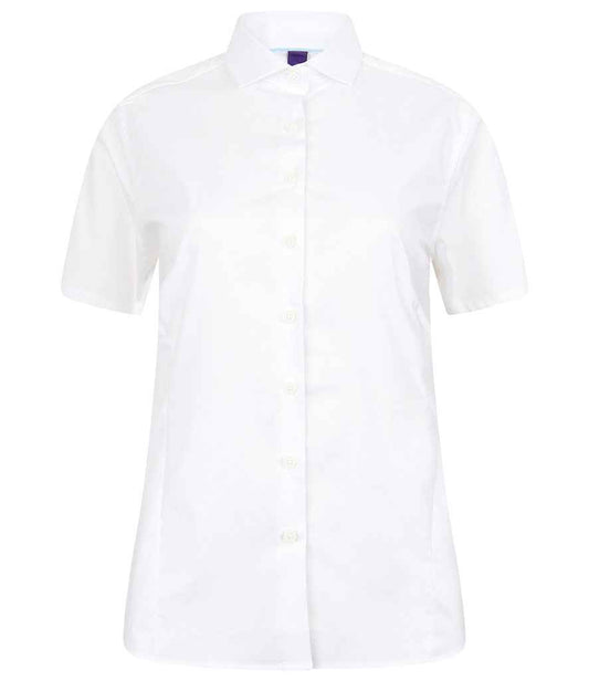 Henbury Ladies Short Sleeve Stretch Poplin Shirt