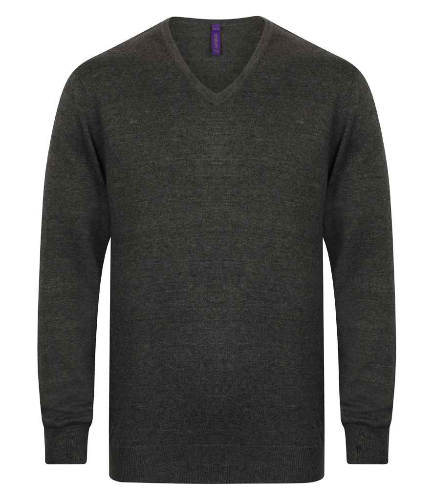 Henbury Lightweight Cotton Acrylic V Neck Sweater