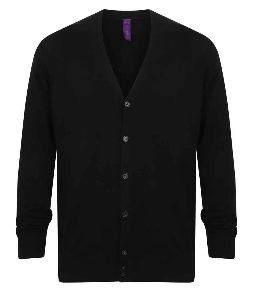 Henbury Lightweight Cotton Acrylic V Neck Cardigan