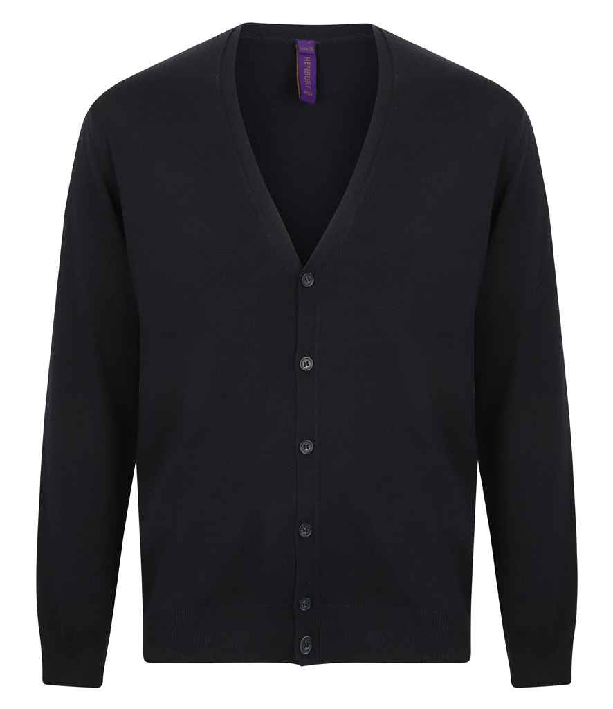 Henbury Lightweight Cotton Acrylic V Neck Cardigan