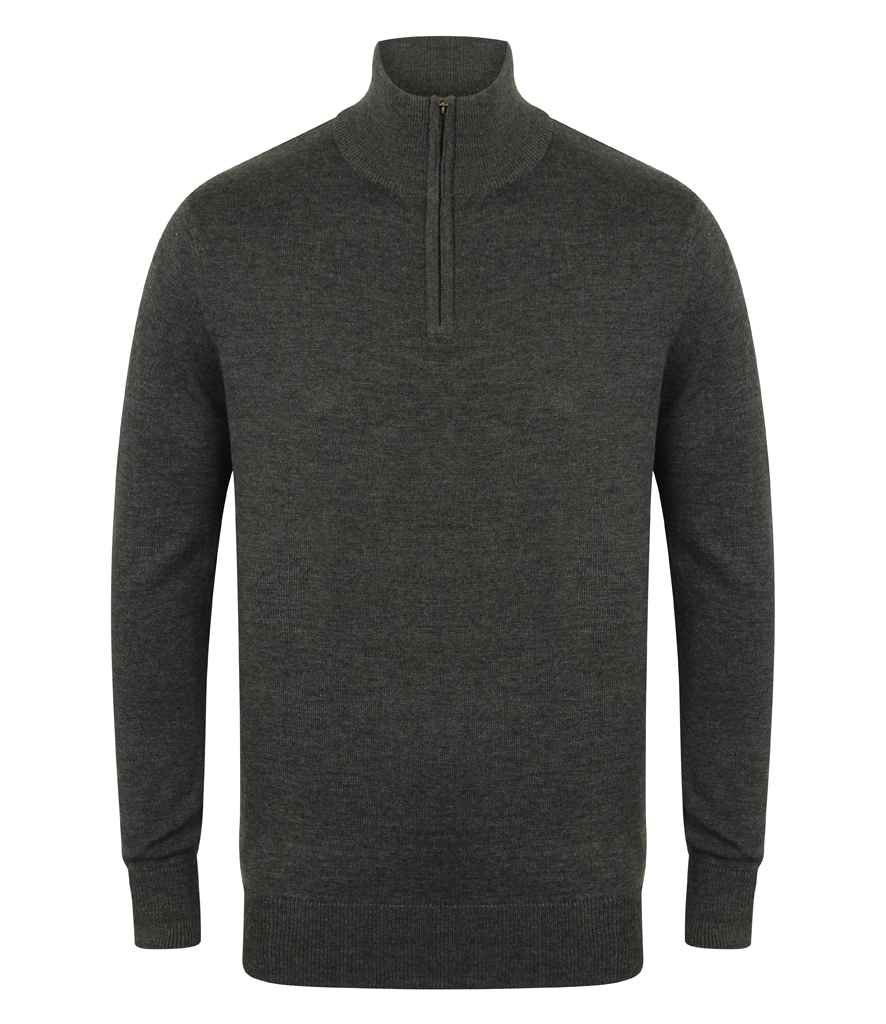 Henbury Zip Neck Sweater