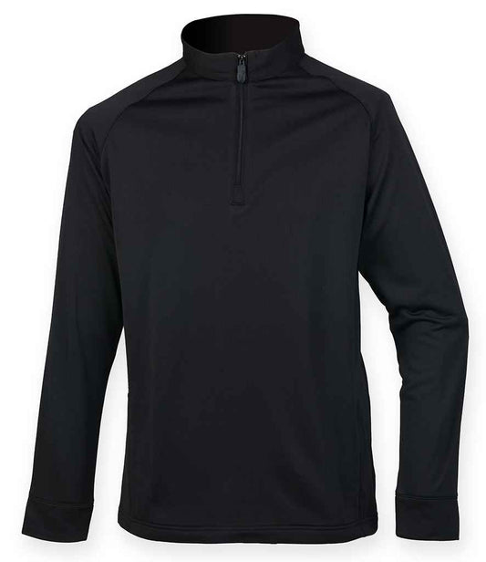 Henbury Zip Gwddf Wicking Top