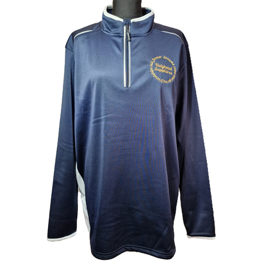 Holyhead Sapphires 3/4 zip top Navy / White