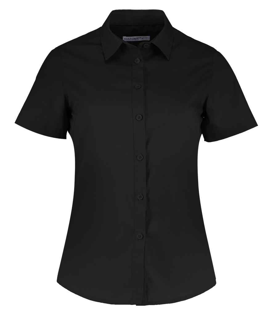 Kustom Kit Ladies Short Sleeve Tailored Poplin Shirt