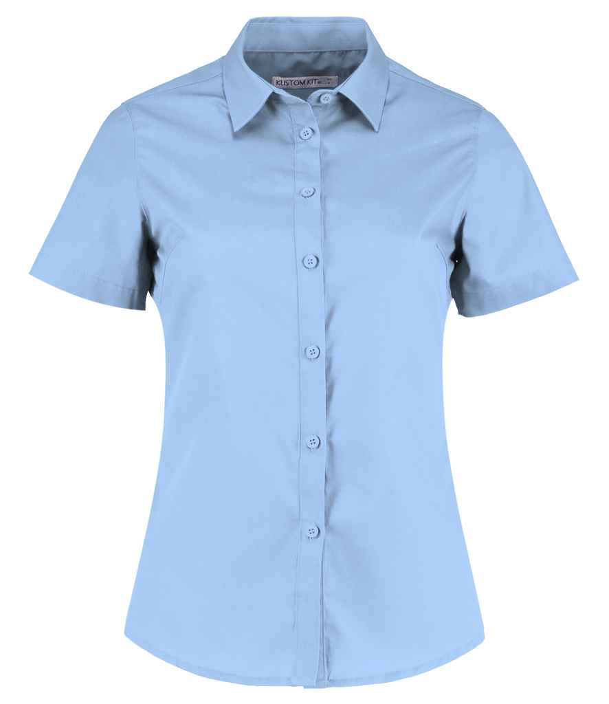 Kustom Kit Ladies Short Sleeve Tailored Poplin Shirt