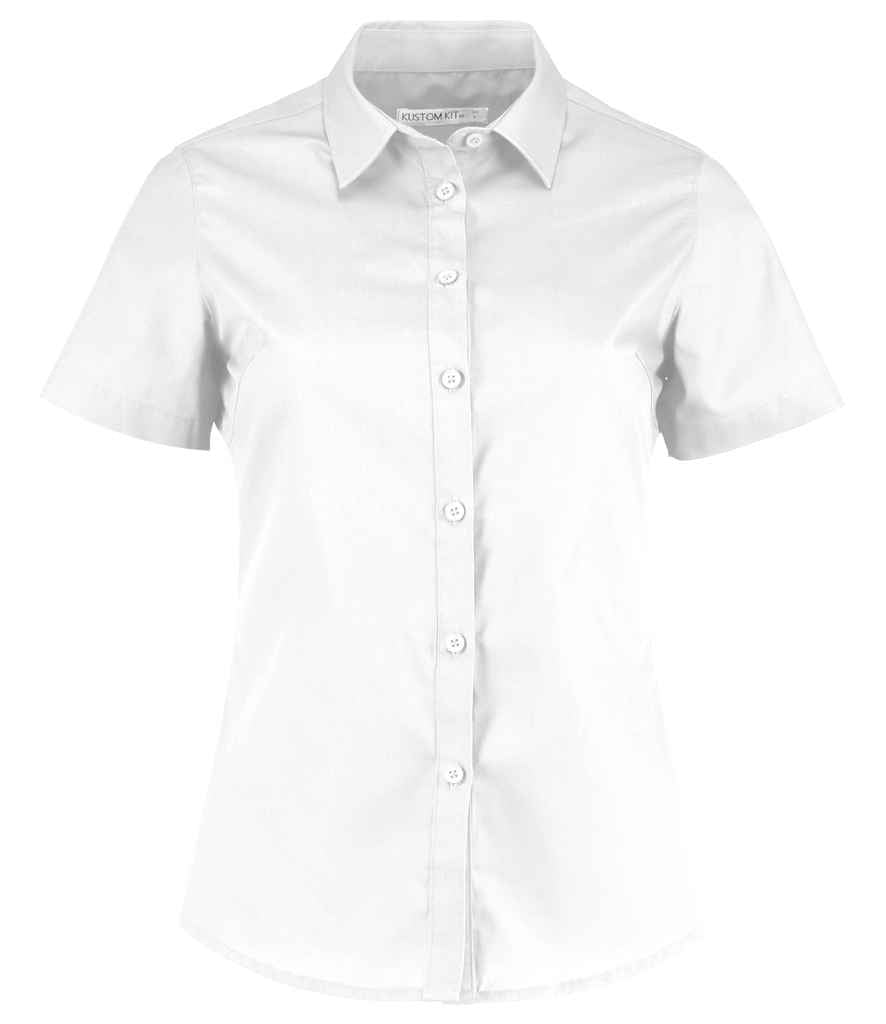 Kustom Kit Ladies Short Sleeve Tailored Poplin Shirt