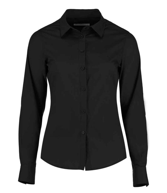 Kustom Kit Ladies Long Sleeve Tailored Poplin Shirt