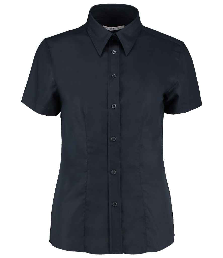 Kustom Kit Ladies Short Sleeve Tailored Workwear Oxford Shirt