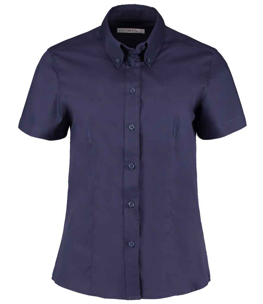 Kustom Kit Ladies Premium Short Sleeve Tailored Oxford Shirt