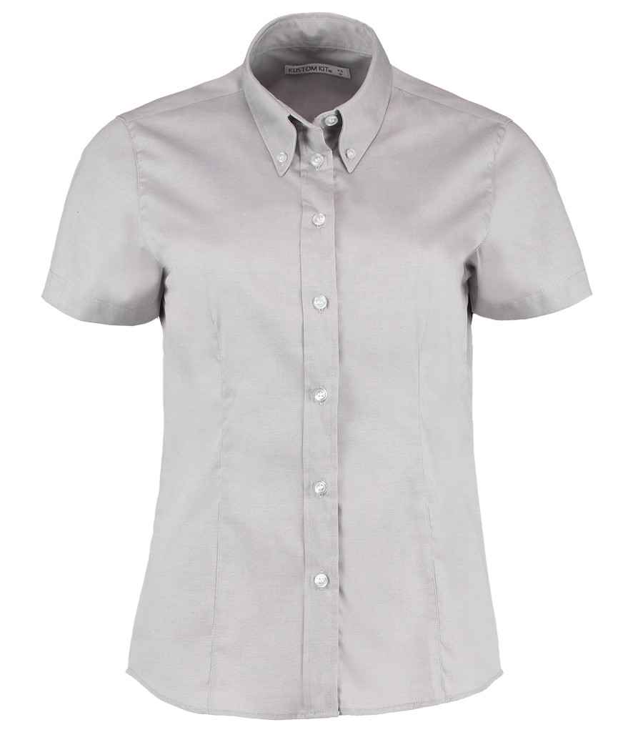 Kustom Kit Ladies Premium Short Sleeve Tailored Oxford Shirt