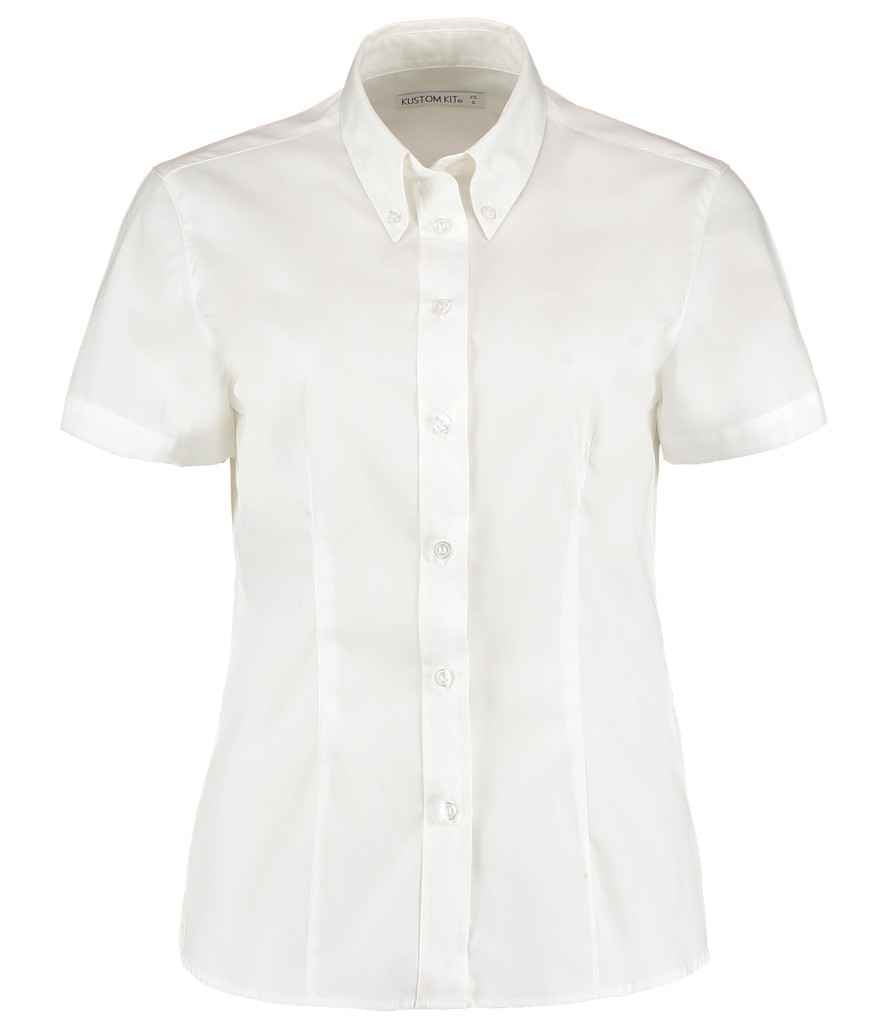 Kustom Kit Ladies Premium Short Sleeve Tailored Oxford Shirt