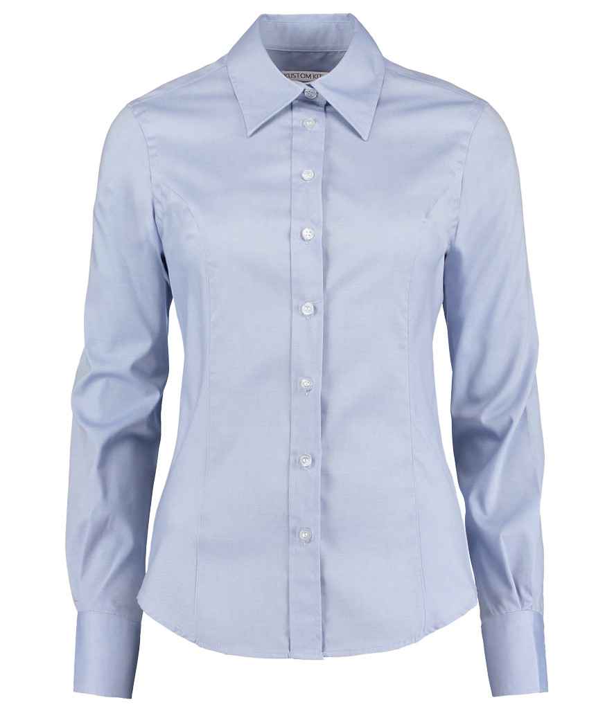 Kustom Kit Ladies Premium Long Sleeve Tailored Oxford Shirt